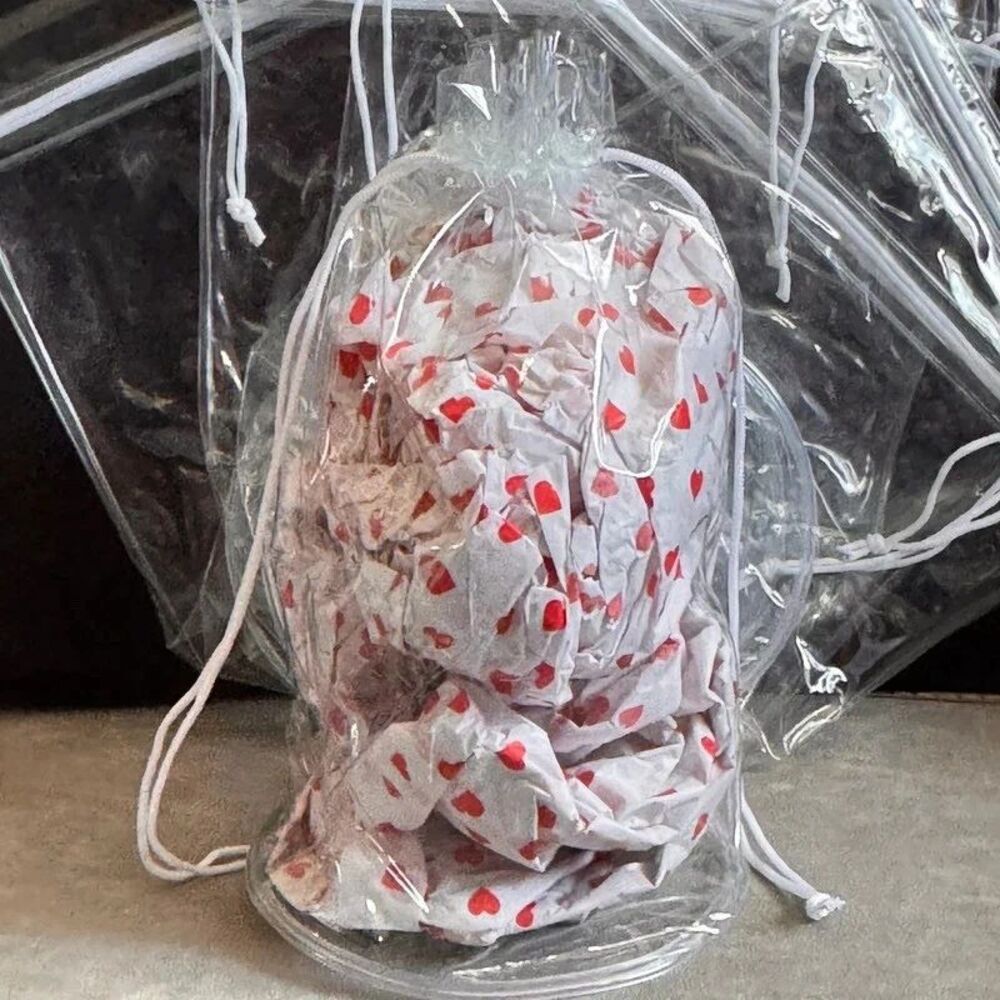 36 Clear Thick PVC Vinyl Cylinder Drawstring Bag 6x12 White Cord Packaging Beach
